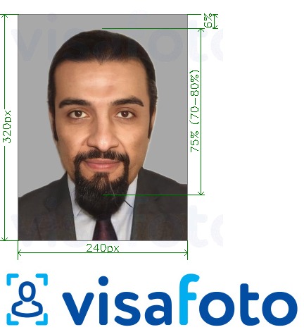  Bahrayn ID kartasi 240x320 piksel uchun rasm namunasi zaruriy hajm xususiyatlariga ega