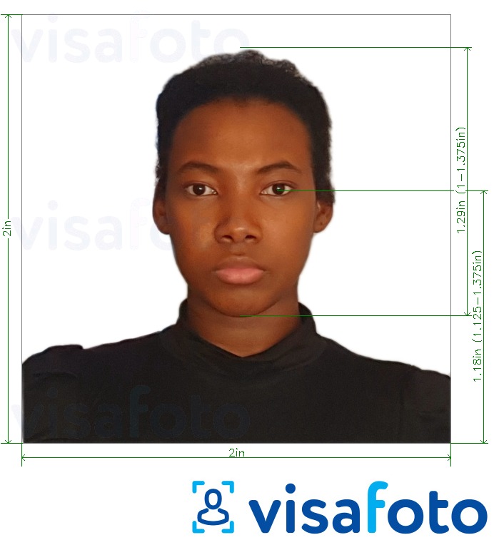  Beninning AQShdan 2x2 dyuymli pasporti uchun rasm namunasi zaruriy hajm xususiyatlariga ega