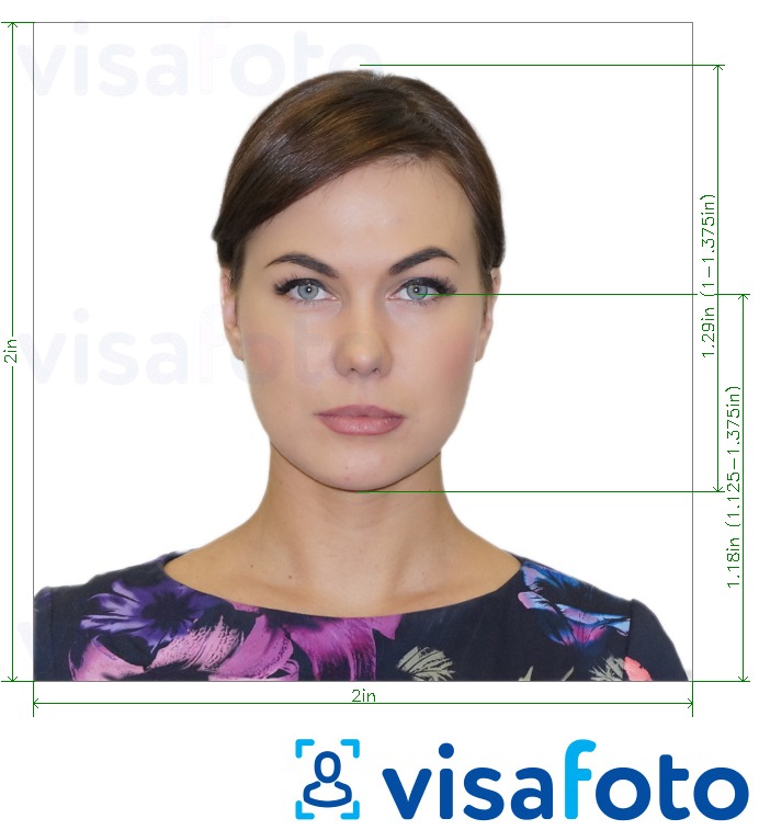  Braziliya Visa 2x2 dyuym (AQShdan) 51x51 mm uchun rasm namunasi zaruriy hajm xususiyatlariga ega