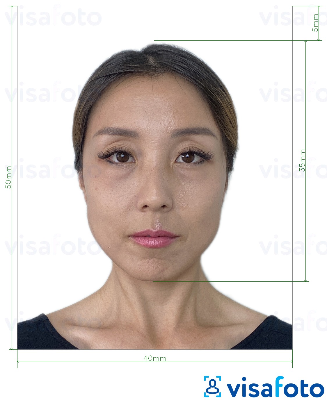  Gongkong pasporti 40x50 mm (4x5 sm) uchun rasm namunasi zaruriy hajm xususiyatlariga ega