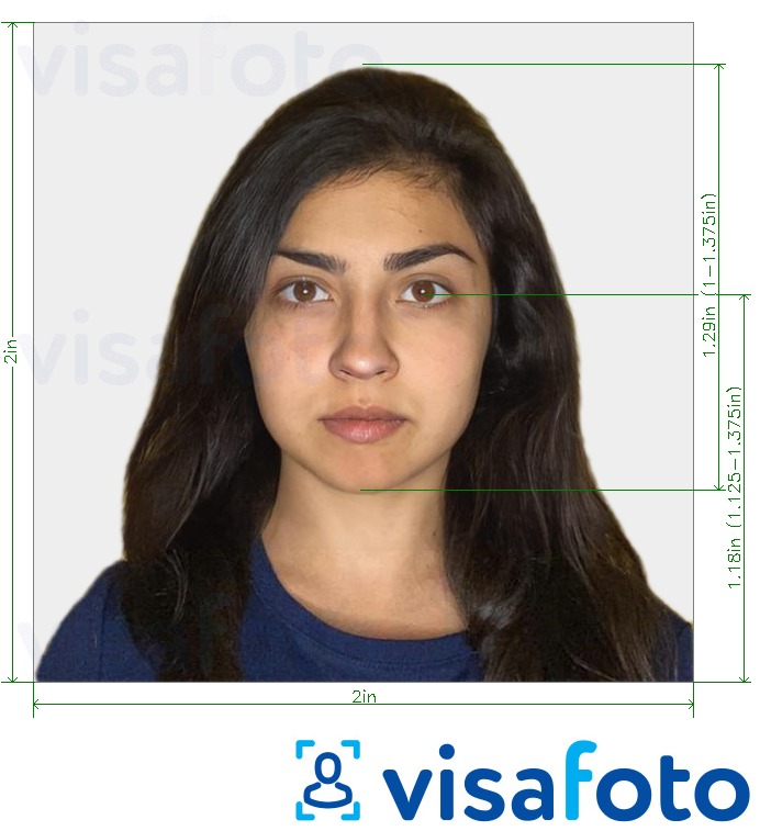  Hindiston pasporti (2x2 dyuym, 51x51mm) uchun rasm namunasi zaruriy hajm xususiyatlariga ega