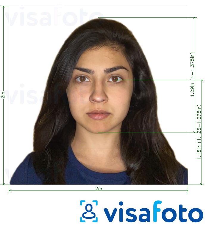  Hindiston OCI pasporti (2x2 dyuym, 51x51mm) uchun rasm namunasi zaruriy hajm xususiyatlariga ega