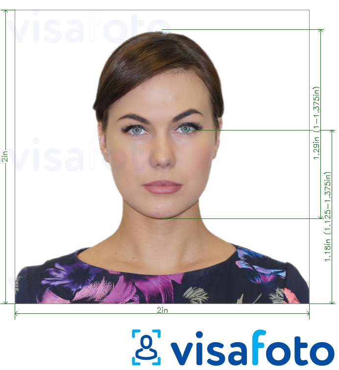  AQSh pasport kartasi 2x2 dyuym uchun rasm namunasi zaruriy hajm xususiyatlariga ega