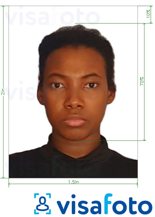  Zambiya pasporti 1,5x2 dyuym (51x38 mm) uchun rasm namunasi zaruriy hajm xususiyatlariga ega